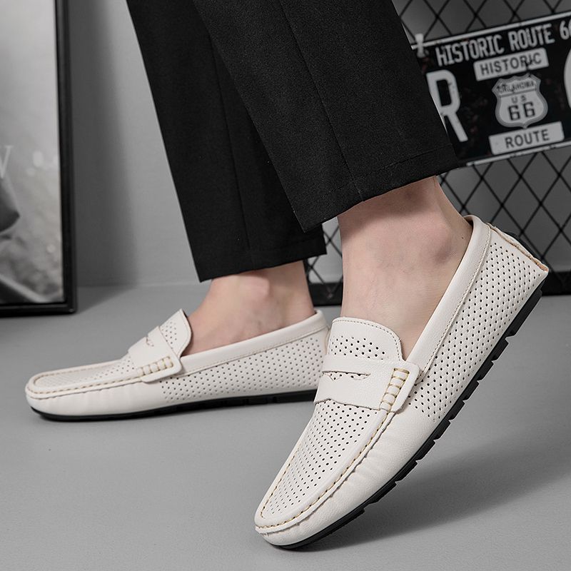 Men Hollow Loafers Casual Shoes Slip on Soft Penny Flat Lightweight Comfort Driving Working Boat Shoes