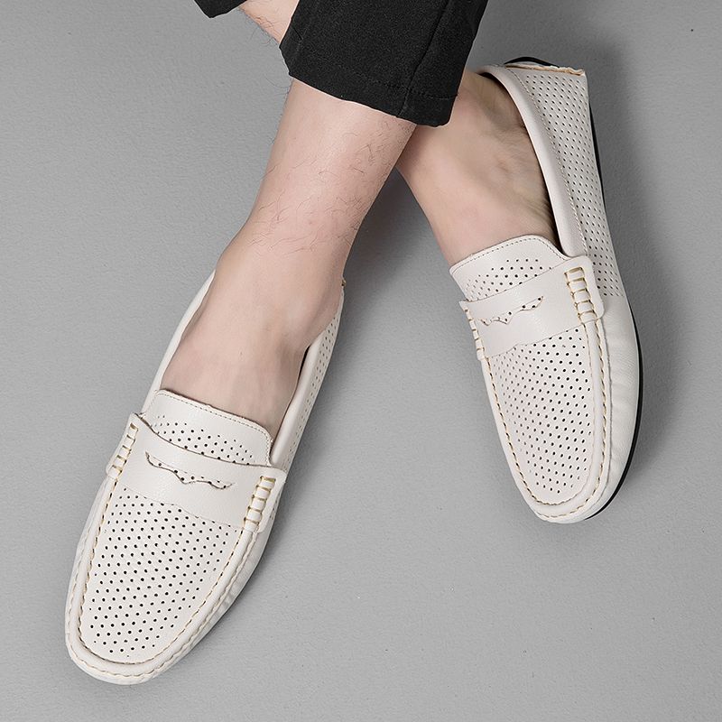Men Hollow Loafers Casual Shoes Slip on Soft Penny Flat Lightweight Comfort Driving Working Boat Shoes