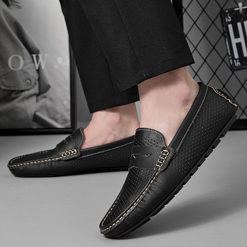Men Hollow Loafers Casual Shoes Slip on Soft Penny Flat Lightweight Comfort Driving Working Boat Shoes