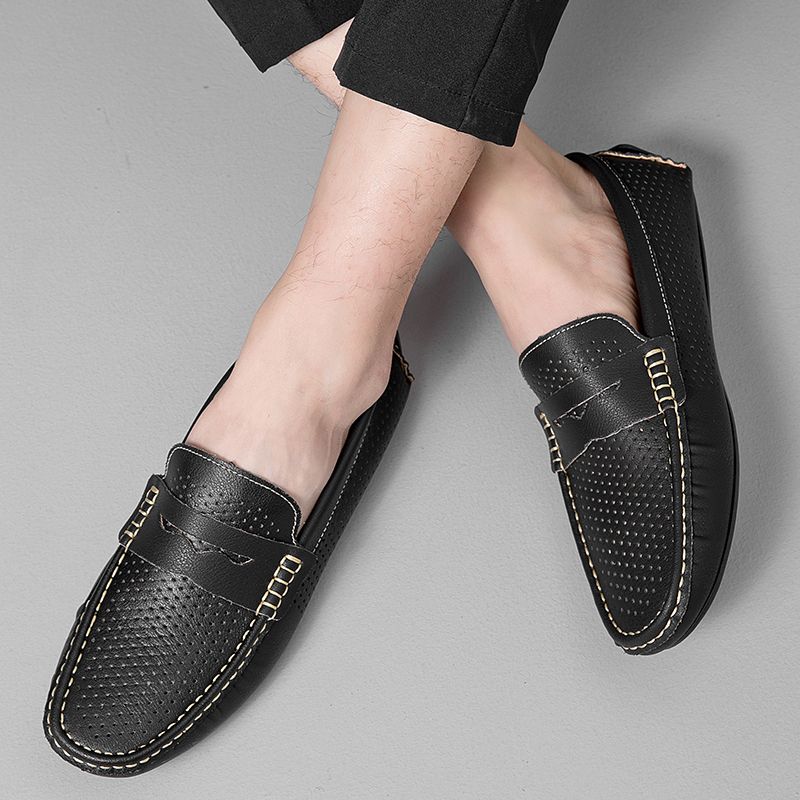 Men Hollow Loafers Casual Shoes Slip on Soft Penny Flat Lightweight Comfort Driving Working Boat Shoes