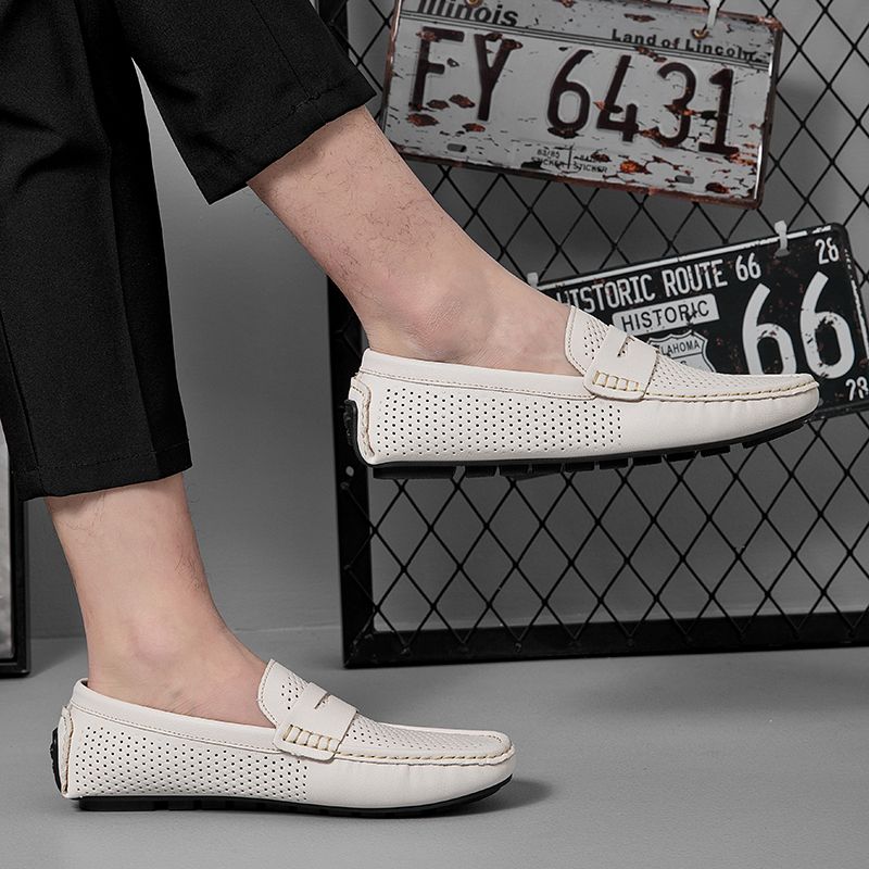 Men Hollow Loafers Casual Shoes Slip on Soft Penny Flat Lightweight Comfort Driving Working Boat Shoes
