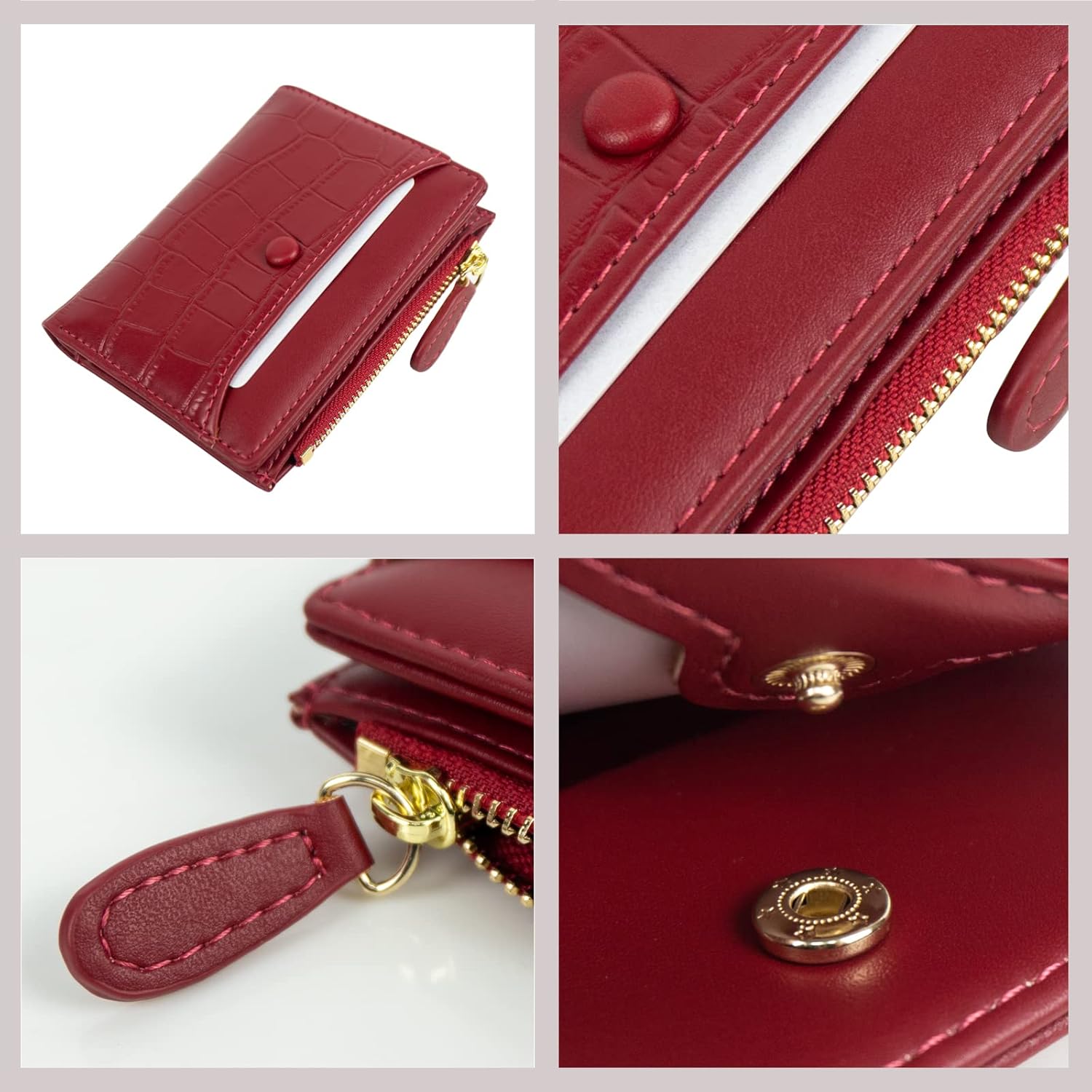 Wallet for Women with Bifold Compact Size, Classic Women Wallet with Stylish Texture Patterns, Handy Ladies Wallet Gift for Birthday and Party