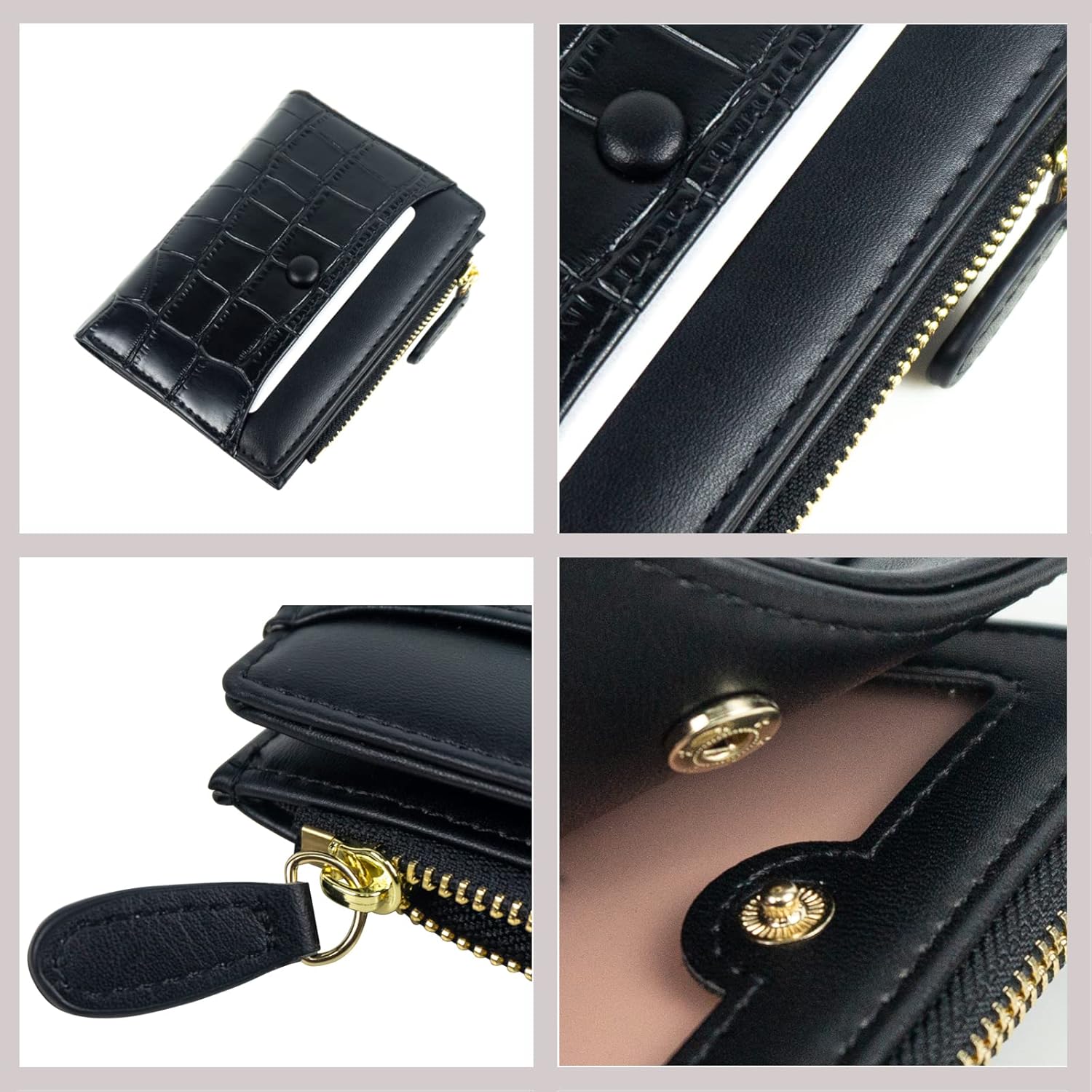 Wallet for Women with Bifold Compact Size, Classic Women Wallet with Stylish Texture Patterns, Handy Ladies Wallet Gift for Birthday and Party