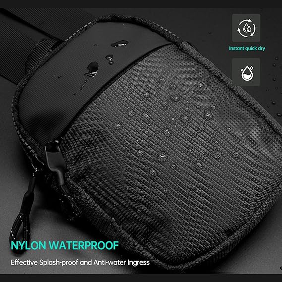 Men Small Shoulder Sling Bag Zipper Chest Travel Hiking Cycling Hobo Bag