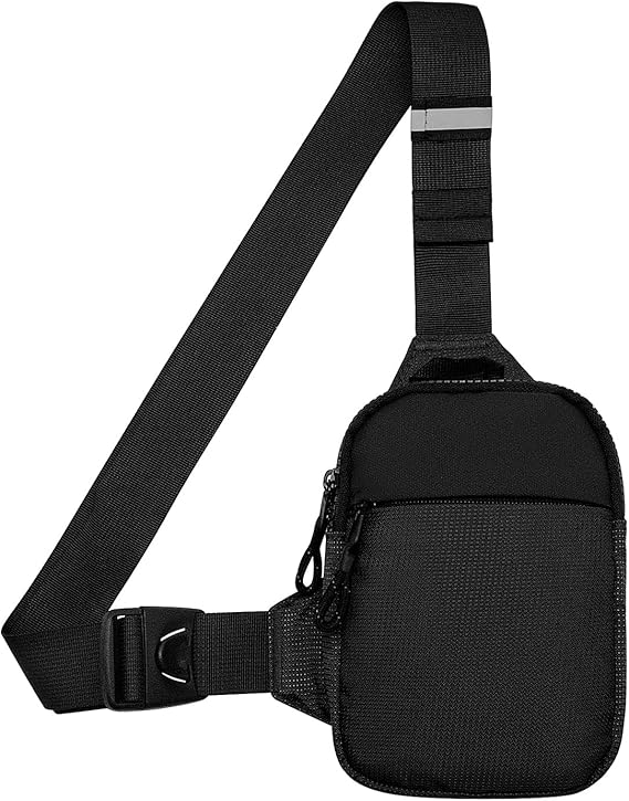 Men Small Shoulder Sling Bag Zipper Chest Travel Hiking Cycling Hobo Bag