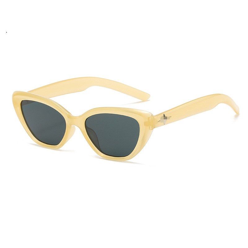 Retro triangular cat-eye small face sunglasses female high-class sense of black small frame sunglasses sunscreen styling photographed