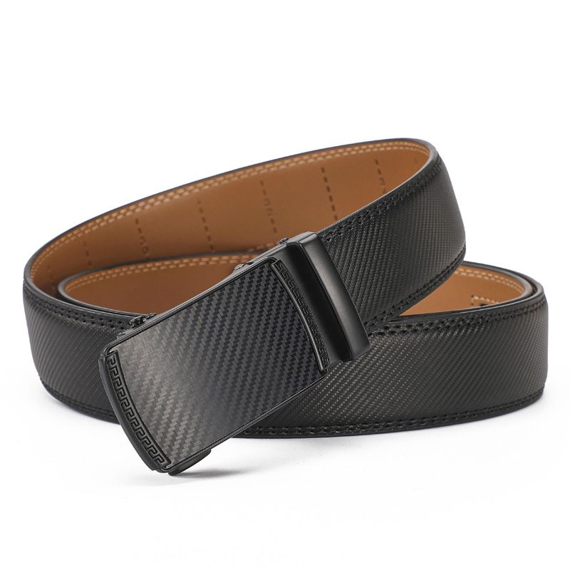 New Luxury High Quality Leather Belt Men's Zinc Alloy Automatic Buckle Leisure Business Belt Two Layers Of Hide Belt