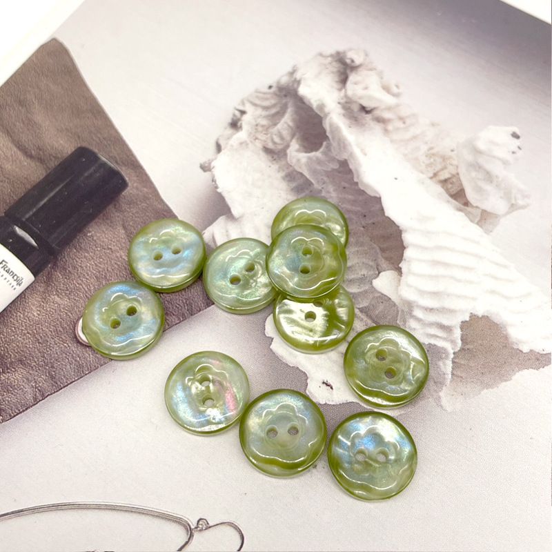 20PCS Of 11.5/15/20mm Round Flowers Blossoming Two Eyes Dazzling Shirt Buttons Cardigan Suit Knitted Clothes Button