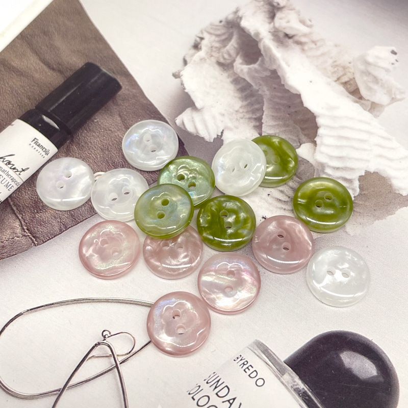 20PCS Of 11.5/15/20mm Round Flowers Blossoming Two Eyes Dazzling Shirt Buttons Cardigan Suit Knitted Clothes Button