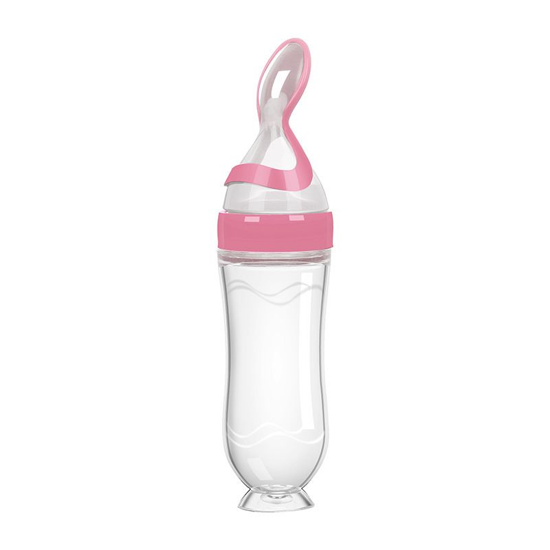 90ml Baby Squeezing Spoons Feeding Spoon Silicone Feeding Bottle Training Spoon Infant Cereal Food Spoon Rice Porridge Feeding Bottles