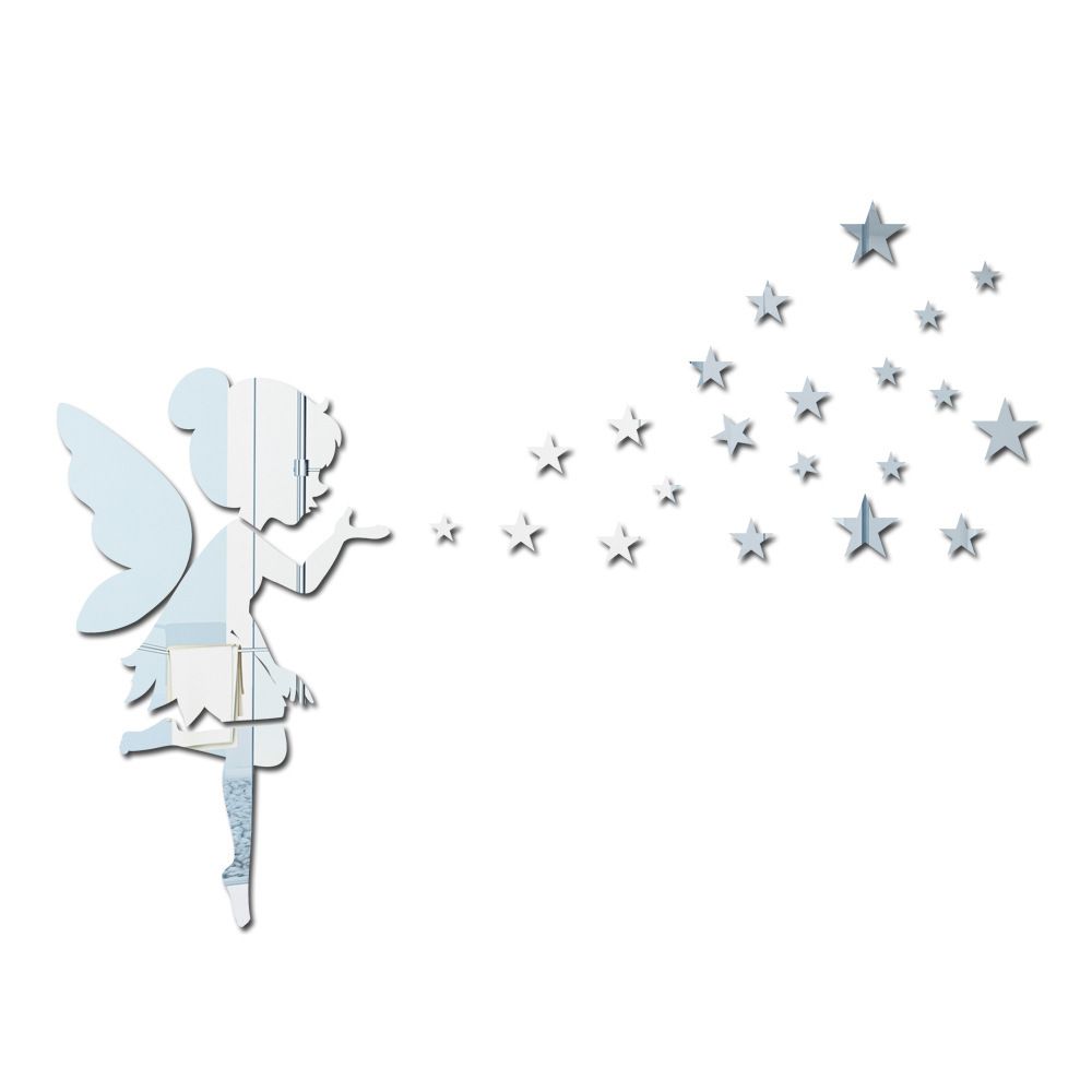 1 set Acrylic stars stereoscopic crystal mirror stickers bedroom living room background home decoration self-adhesive wall stickers