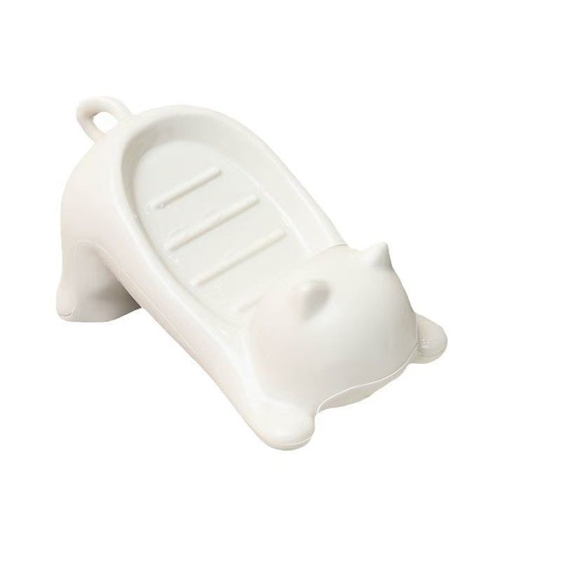 2PCS Bathroom soap box bathroom draining soap box not water cartoon cute cat plastic soap box shelf