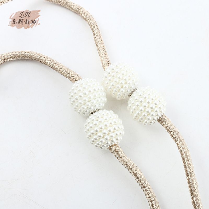 4PCS simple thin rope models pearl magnetic buckle curtain tiebacks tiebacks curtain accessories accessories curtain buckle  Manufacturers supply