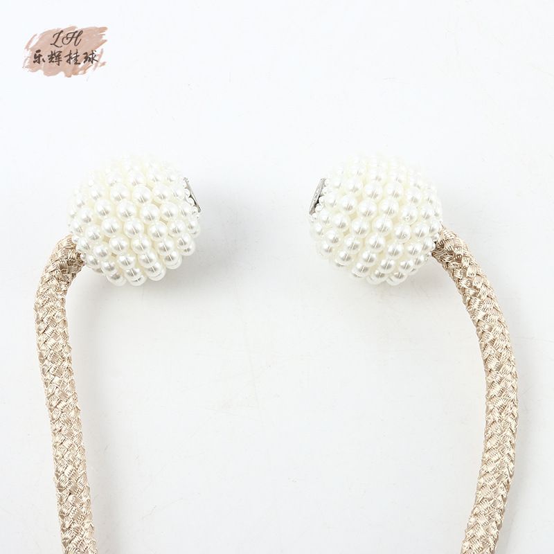 4PCS simple thin rope models pearl magnetic buckle curtain tiebacks tiebacks curtain accessories accessories curtain buckle  Manufacturers supply