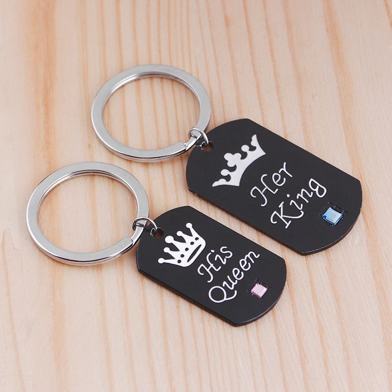 Hot-selling Her King His Queen Crown couple Necklace Fashion Couple Lover Pendant For Women Men Geometric Necklace Set Jewelry Valentines Day Gift