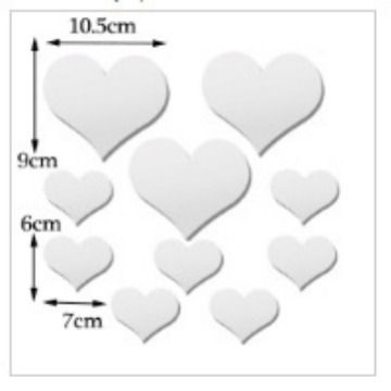 10PCS Home acrylic mirror love decorative background wall stickers reflective 3D stereoscopic heart-shaped home decoration stickers