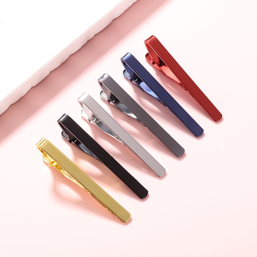 2PCS/Lot New Suit Tie clips multi-color Copper Tie Clips Men's Simple Shirt Clips