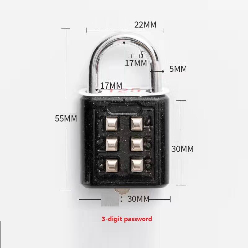Push button combination lock digital code padlock luggage gym dormitory schoolbagDoor Lock