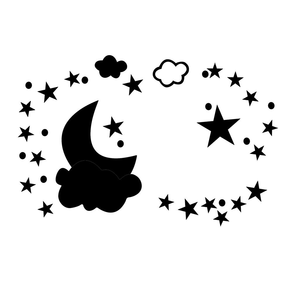 1 Set Moon clouds acrylic crystal mirror wall stickers bedroom home DIY wall decoration wall stickers self-adhesive