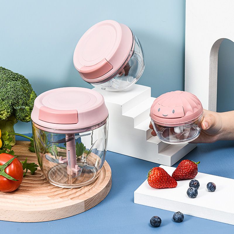 1PCS 500ML Garlic Puree Magic Tool Manual Garlic Blender Kitchen Mini garlic Mashing Device Garlic Puller Meat Small Food Processor For Complementary Foods