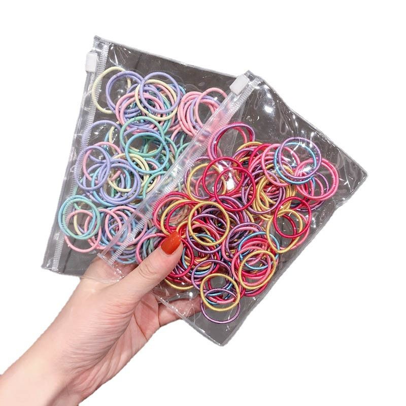 100PCS/Lot children's hair ties for babies hair-tying rubber bands colorful little hair bands girls' hair accessories