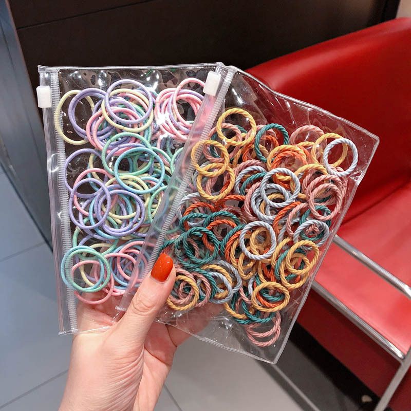 100PCS/Lot children's hair ties for babies hair-tying rubber bands colorful little hair bands girls' hair accessories