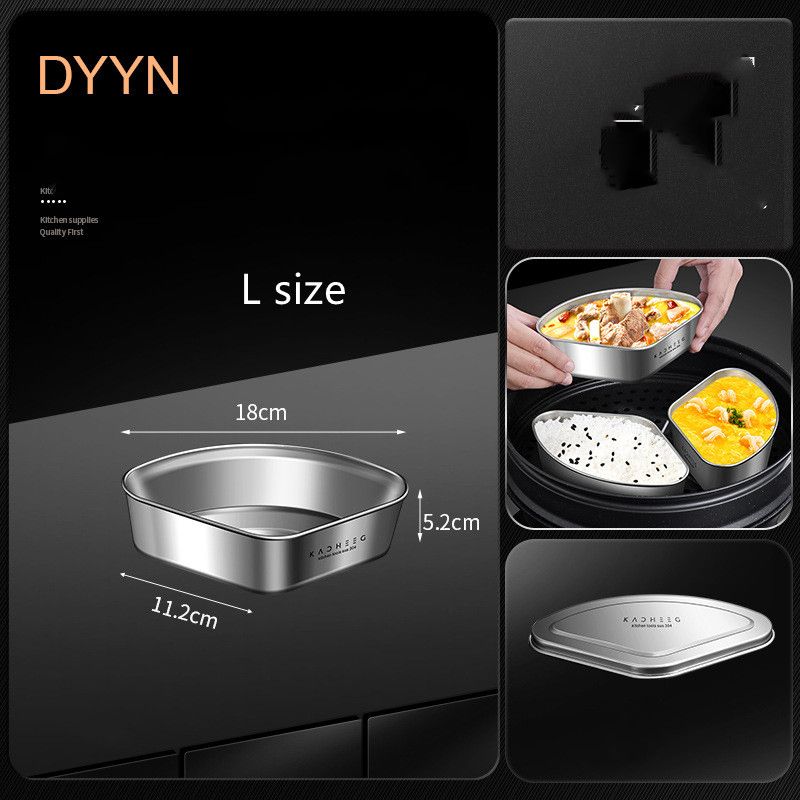 304 stainless steel sectioned fan-shaped steamer pan baby complementary food steamed egg box household rice cooker steaming rack Multifunctional Magic Pot