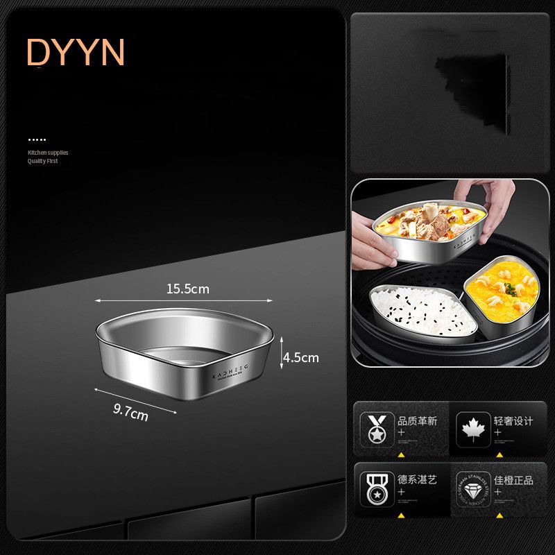 304 stainless steel sectioned fan-shaped steamer pan baby complementary food steamed egg box household rice cooker steaming rack Multifunctional Magic Pot