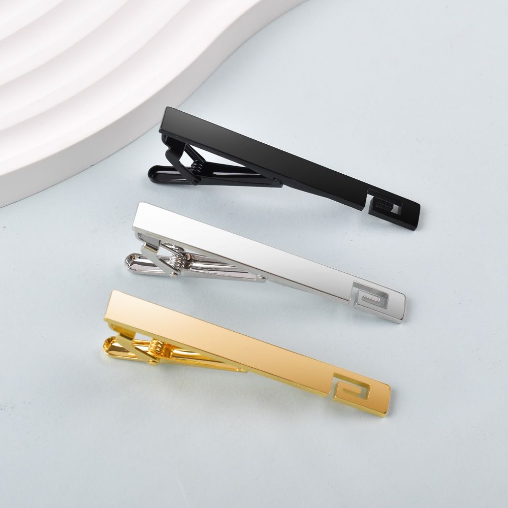 2PCS/Lot New polished men's G-shaped smooth tie clip copper fashionable business shirt suit tie clip