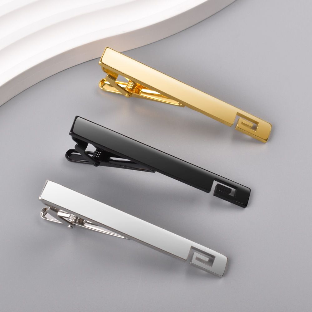 2PCS/Lot New polished men's G-shaped smooth tie clip copper fashionable business shirt suit tie clip