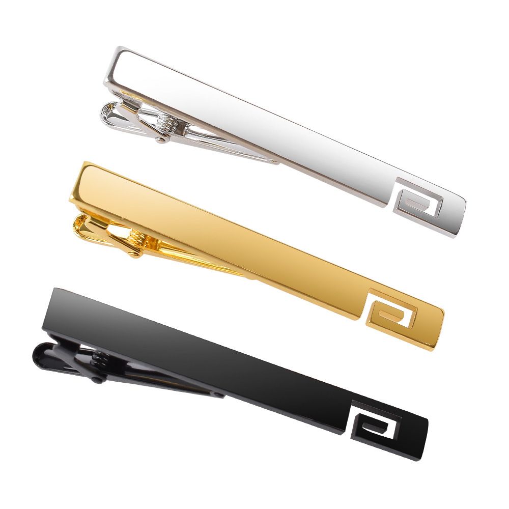 2PCS/Lot New polished men's G-shaped smooth tie clip copper fashionable business shirt suit tie clip