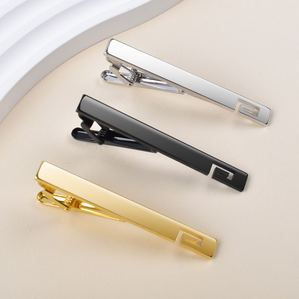 2PCS/Lot New polished men's G-shaped smooth tie clip copper fashionable business shirt suit tie clip