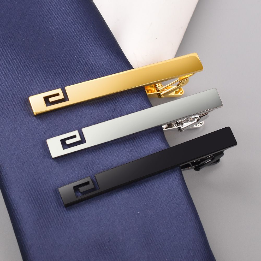 2PCS/Lot New polished men's G-shaped smooth tie clip copper fashionable business shirt suit tie clip