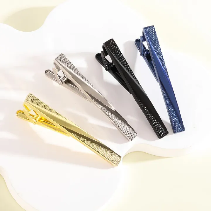 2PCS/Lot New men's tie clip European American Cross-border Business tie Clip Men's simple shirt clip