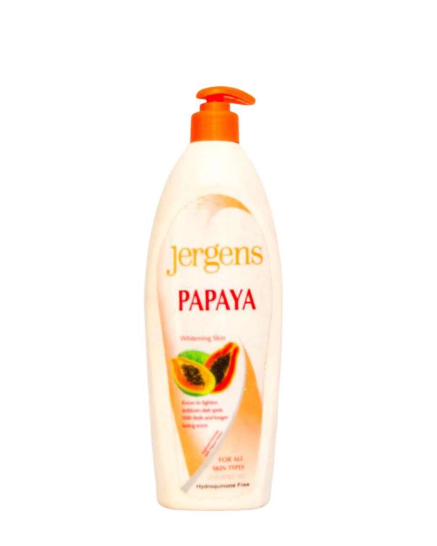 Jergens body lotions Papaya, Egg Yolk, Carrot ,whitening the skin lightening of the body, lighter complexion and to address face spots moisturize, brighten, and even out skin tone UV protection