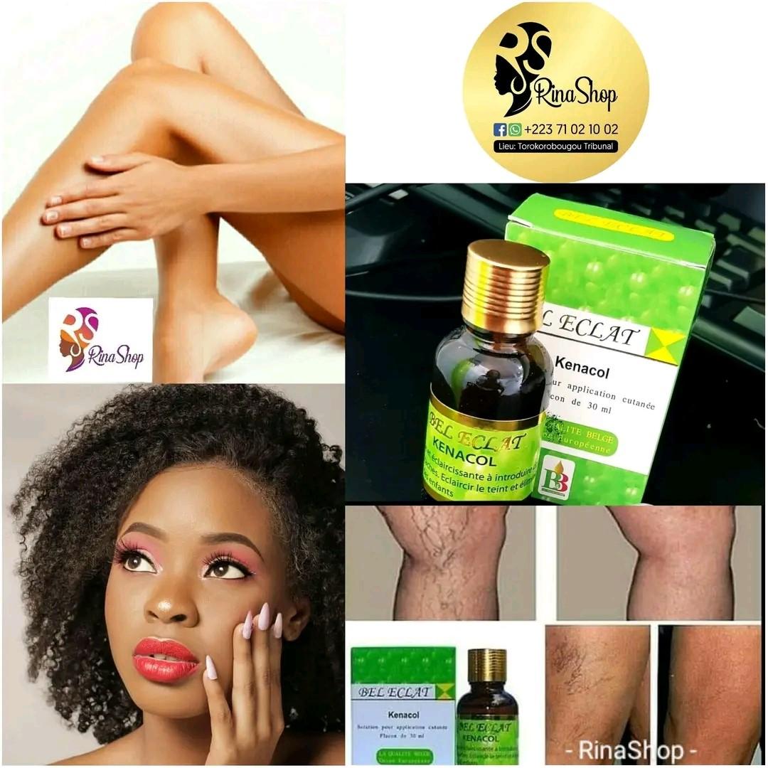 Bel Eclat Kenacol skin treatment oil Fades blemishes, dark spots, and sunspots green veins and stretch marks Lightens and harmonizes skin tone