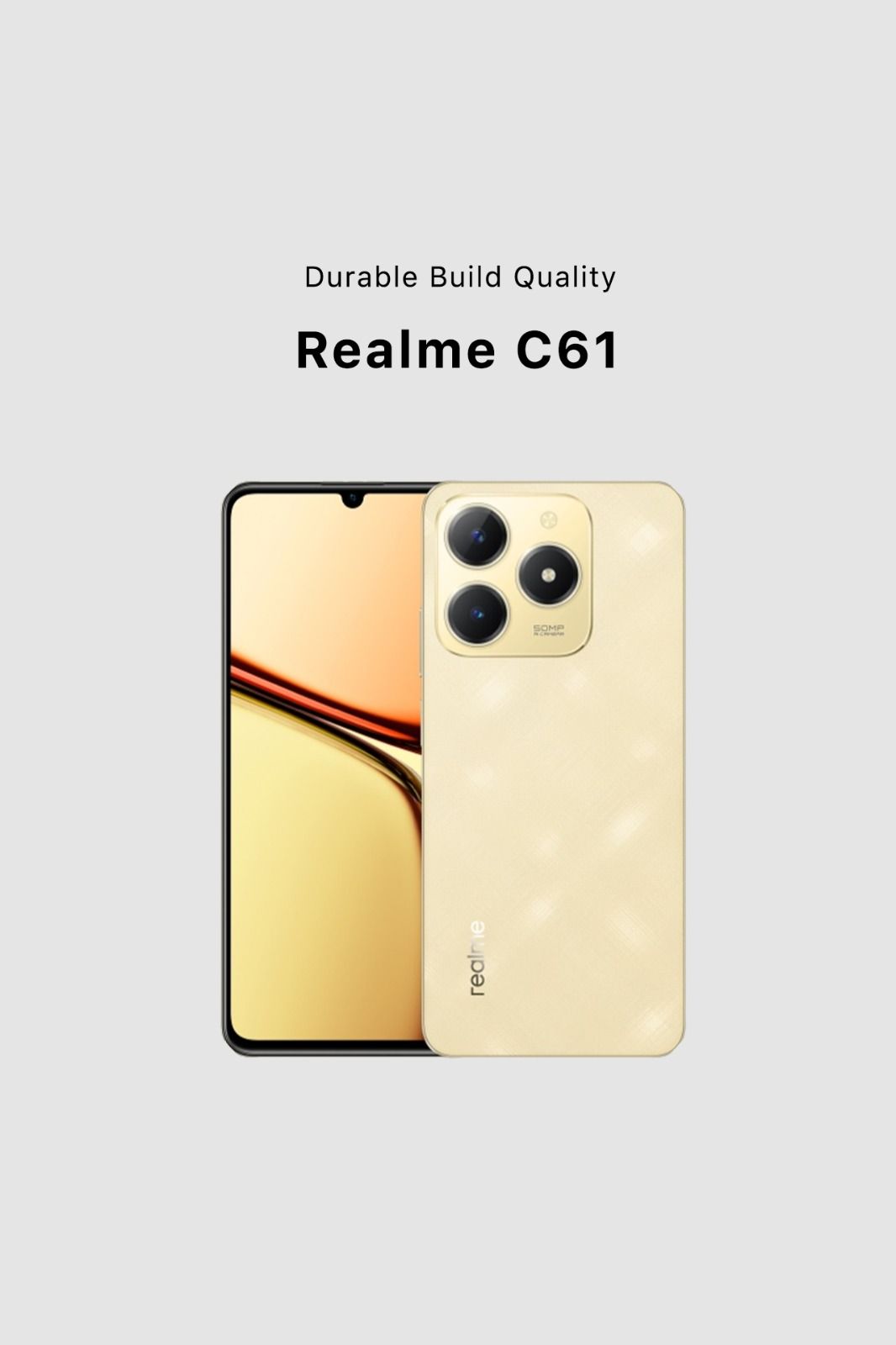 [ BRAND NEW ] Realme C61 128GB+6GB 90Hz 6.74'' 50MP 7.84mm Thickness 5000mAh IP54 Waterproof Android 14 Type-C Dual Sim Face and Fingerprint Unlock phone Smart Phones