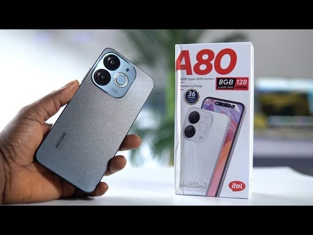 [BRAND NEW] Itel A80 128GB ROM  + 4GB RAM  6.7" 120Hz Screen 4G Network Dual SIM Phone 50MP Camera 5000mAh Battery Fingerprint and Face Unlock Android 14 Fashion Smart Phones