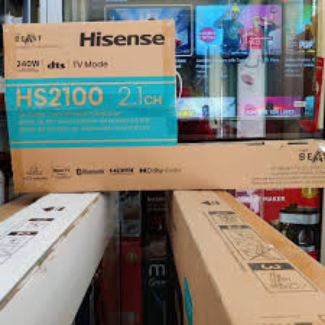 Hisense HS2100 2.1 Ch 240W Sound Bar with Wireless Subwoofer - DTS Virtual X, Dolby Audio, Ezplay, 6 EQ Modes, HDMI ARC, Bluetooth 5.3
