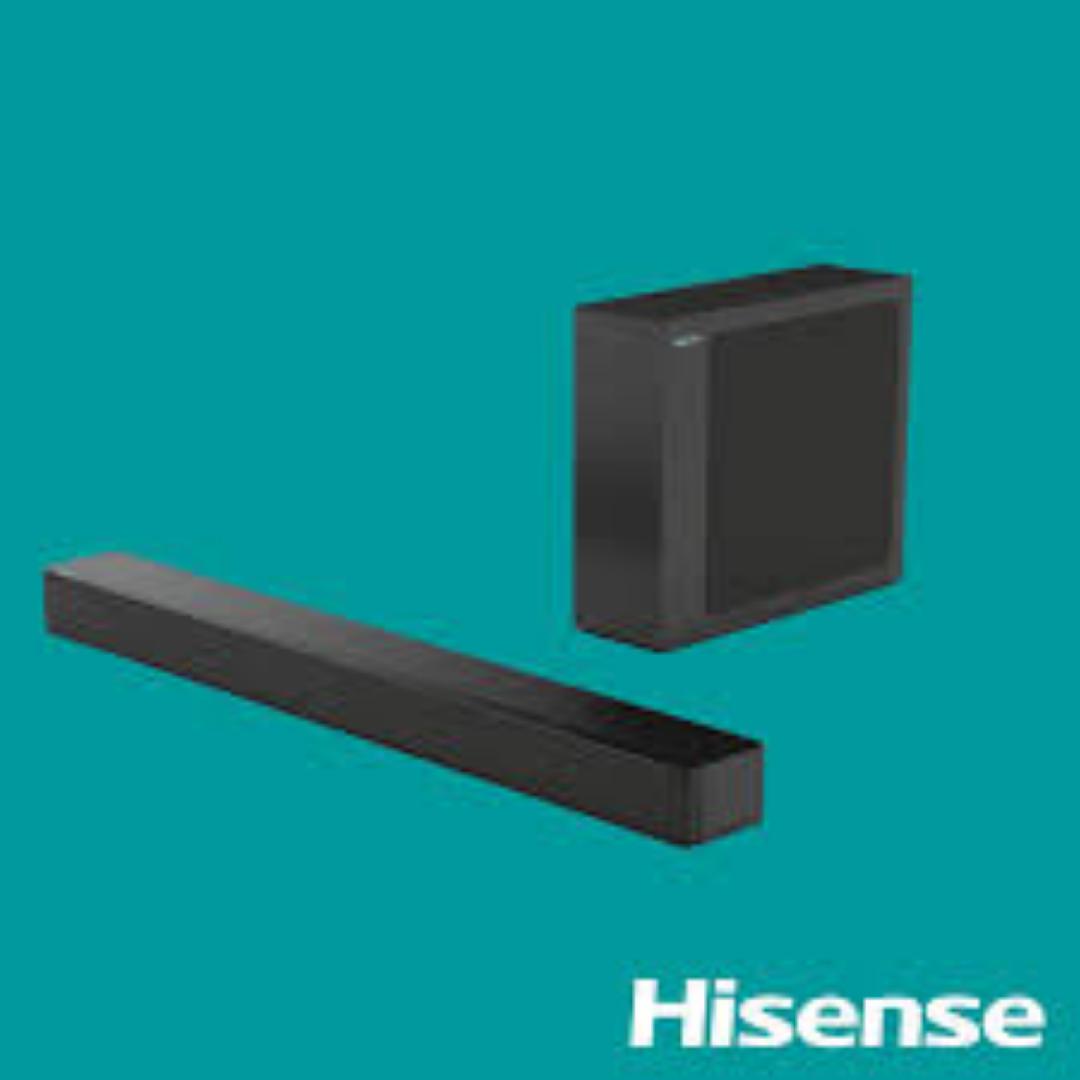 Hisense HS2100 2.1 Ch 240W Sound Bar with Wireless Subwoofer - DTS Virtual X, Dolby Audio, Ezplay, 6 EQ Modes, HDMI ARC, Bluetooth 5.3