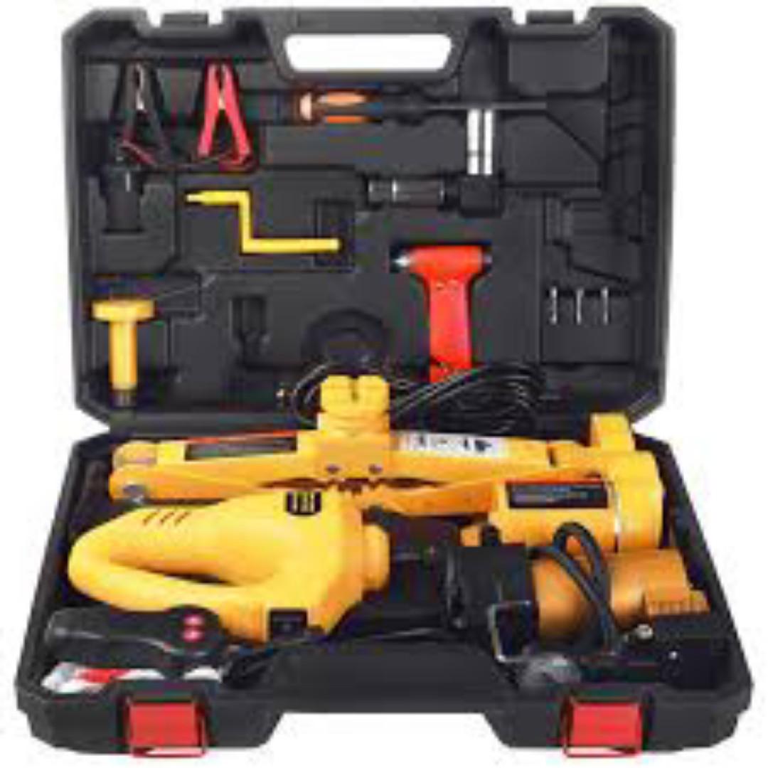 Generic Car Jack 3 In 1 - Electric Car Jack, Air Compressor & Wrench-3Ton