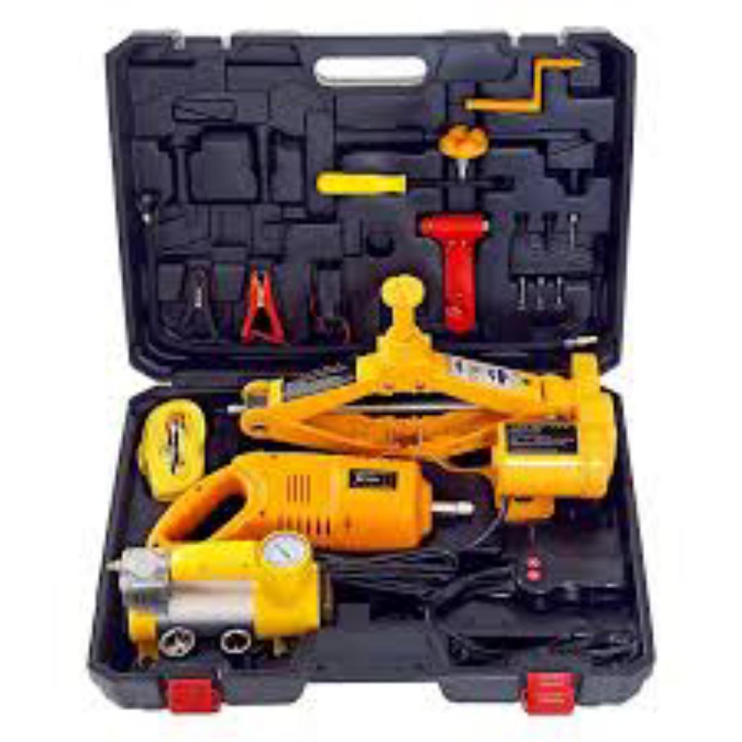Generic Car Jack 3 In 1 - Electric Car Jack, Air Compressor & Wrench-3Ton