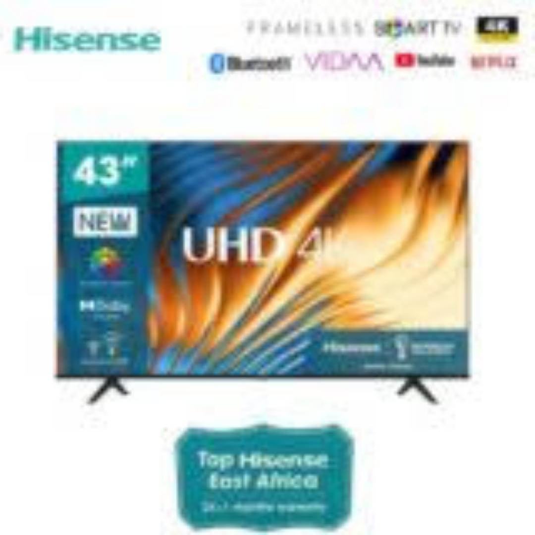 Hisense 43A6- 43" Inch FRAMELESS,VIDAA OS,DOBLY AUDIO, SMART TV,BLUETOOTH,4K ULTRA HD  TV,IN-BUILT WI-FI-2024 MODEL,NETFLIX,YOUTUBE