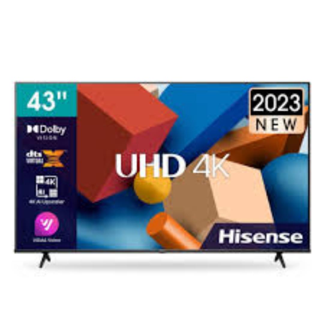Hisense 43A6- 43" Inch FRAMELESS,VIDAA OS,DOBLY AUDIO, SMART TV,BLUETOOTH,4K ULTRA HD  TV,IN-BUILT WI-FI-2024 MODEL,NETFLIX,YOUTUBE