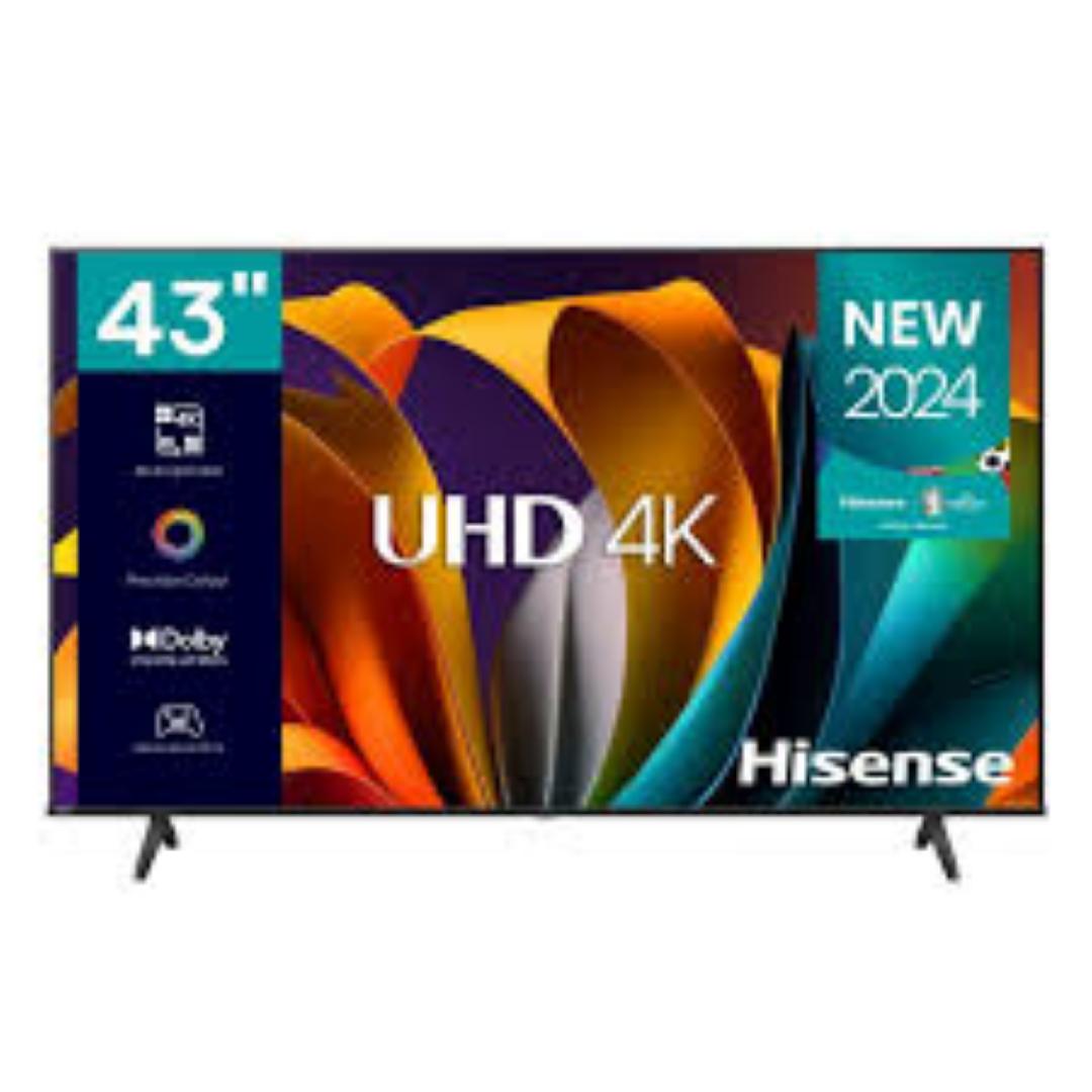 Hisense 43A6- 43" Inch FRAMELESS,VIDAA OS,DOBLY AUDIO, SMART TV,BLUETOOTH,4K ULTRA HD  TV,IN-BUILT WI-FI-2024 MODEL,NETFLIX,YOUTUBE