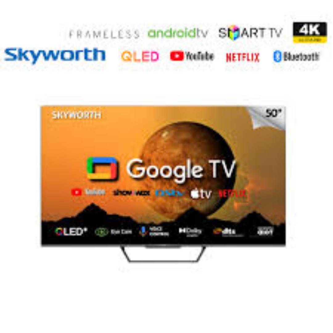 Skyworth 50 Inches 50Q6500G 4K QLED Smart TV – Ultra HD Quantum Dot Display, HDR Picture Quality, Smart Android TV, Built-in WiFi & Netflix YouTube Support, Dolby Audio,Frameless Design-1 YEAR WARRANT