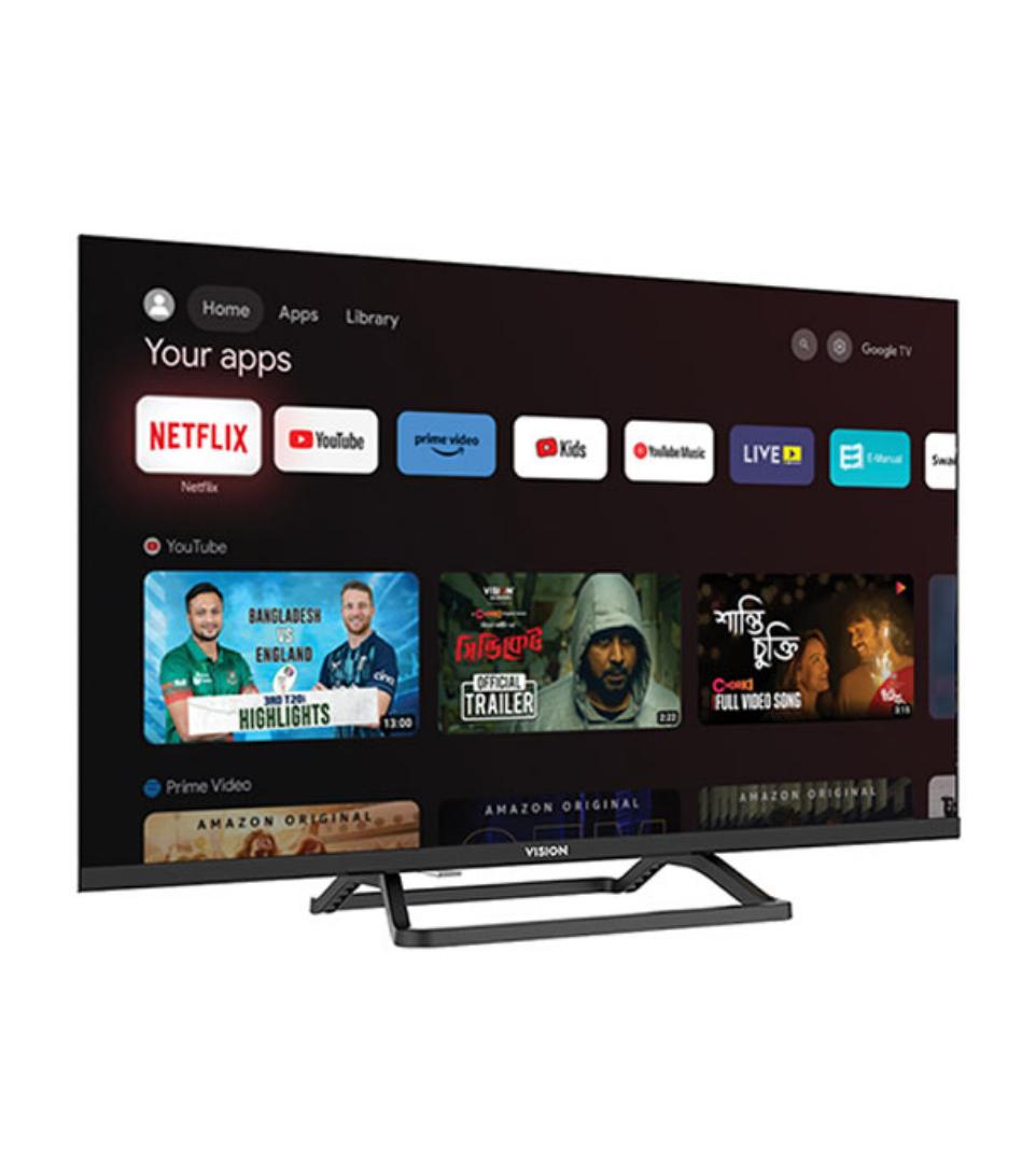 VISION PLUS  32" INCH VP8832SW FRAMELESS HD SMART TV BLUETOOTH, APP STORE ,NETFLIX,YOUTUBE INBUILT DECODER  DVBT2/S2 SCREEN SHARE + FREE TV GUARD AND WALL MOUNT-1 YEAR WARRANTY