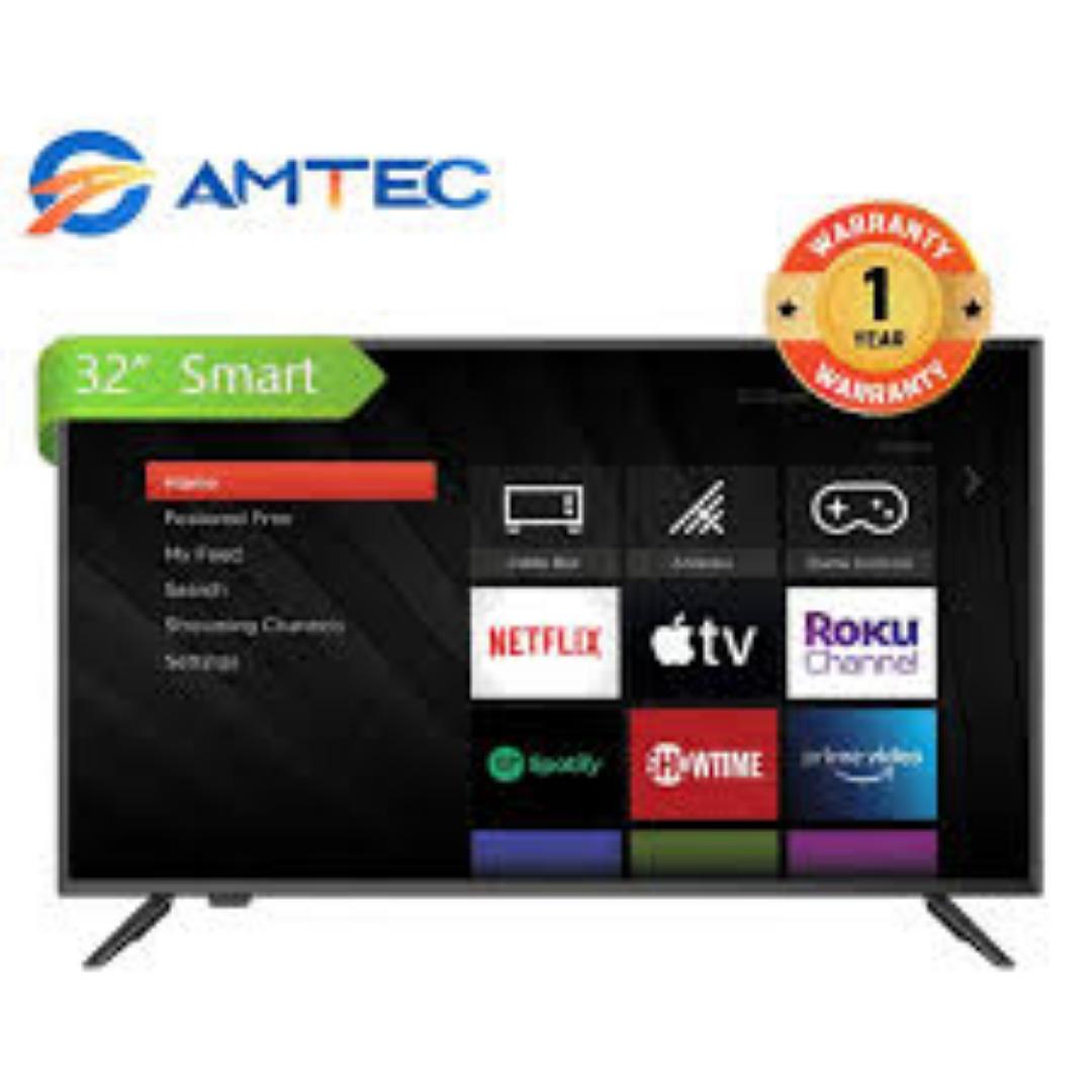 Amtec 32 Inch Smart Android TV AC/DC Frameless with Bluetooth, YouTube & Netflix