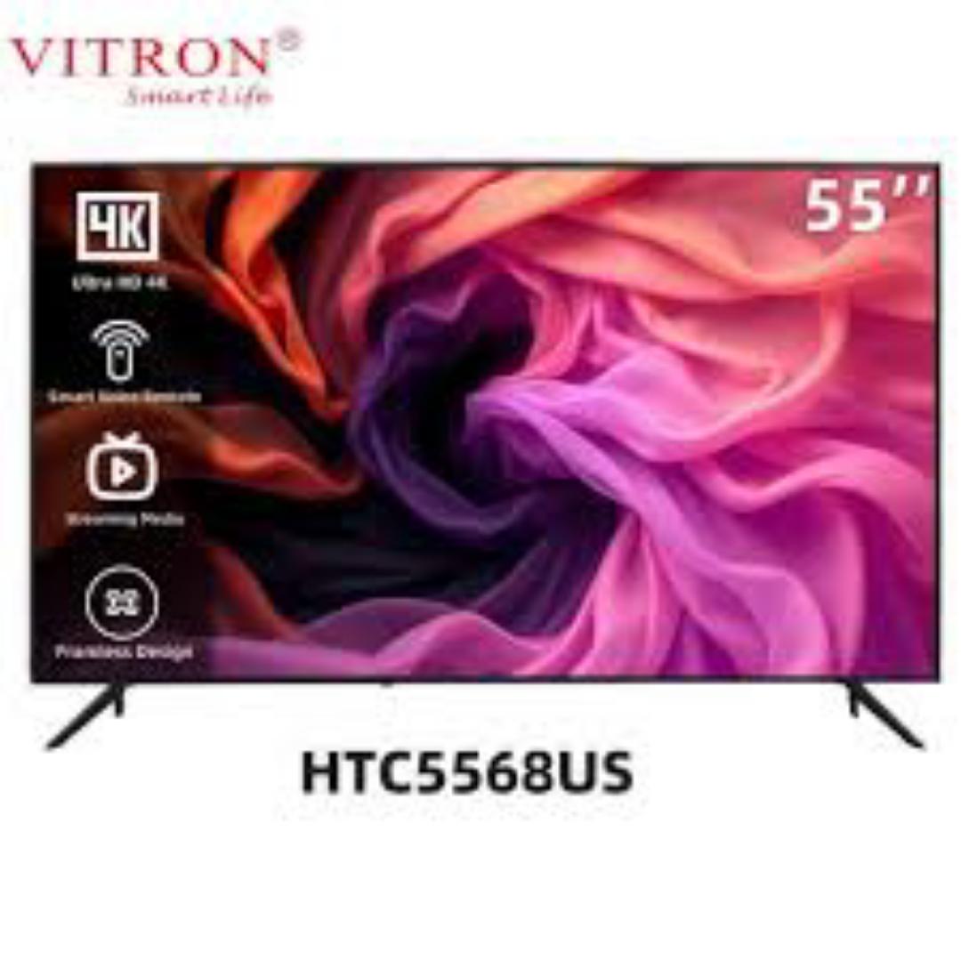 Vitron 55" Inch HTC5568US Smart Android TV ,FRAMELESS, BLUETOOTH ENABLED,4K UHD Smart Android,Netflix,YouTube ,WIFI CONNECTIVITY,APP STORE,INBUILT DECODER+FREE TV GUARD AND WALL MOUNT(1 YEAR WARRANTY)