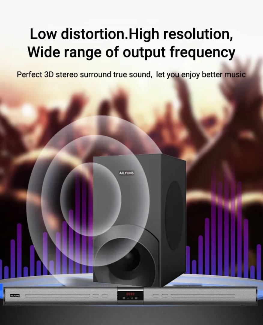 AILYONS SB501K 2.1CH Speaker System Woofer Sound Bar Subwoofer Soundbar Multimedia 18000W PMPO